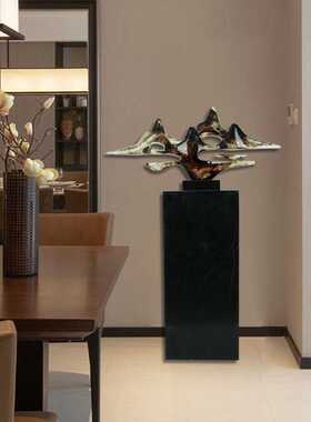 新款直销仿琉璃透明树脂山艺术摆件 家居酒店软装玄关大堂饰品 仿