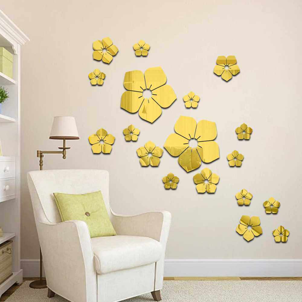 新款直销JM1028  小花亚克力客厅立体墙贴卧室房间装饰贴画电视背,淘宝优惠券,粉丝福利购,淘宝优惠卷