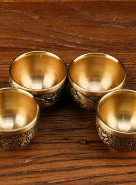 新款直销铜杯龙凤杯百福杯家用供奉佛堂用杯具铜杯子8