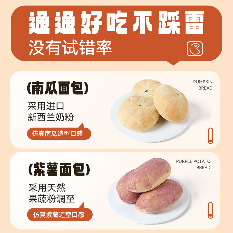 【新品】皇饿吗进口奶粉夹心面包早餐饱腹零食代餐食品整箱面包 - 图3