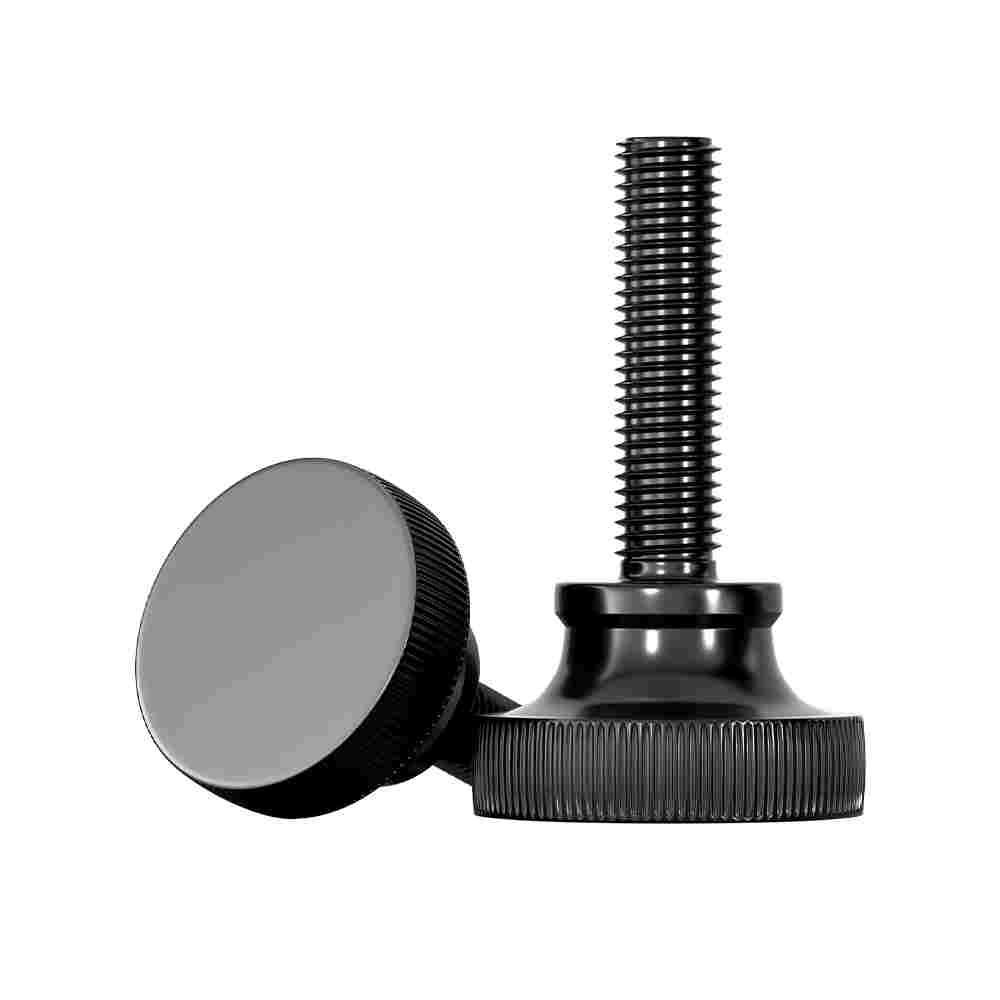 GB834黑色手拧螺丝镀黑锌高头滚花大头台阶调节螺钉m3m4m5m6m8m10 - 图3