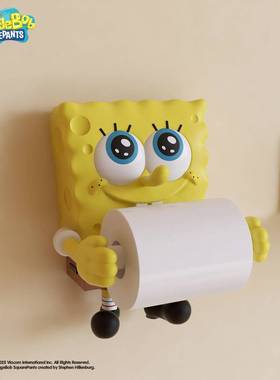 海绵宝宝壁卷纸品派大星的免打孔防水置物架卫生架间肥皂盒装挂饰