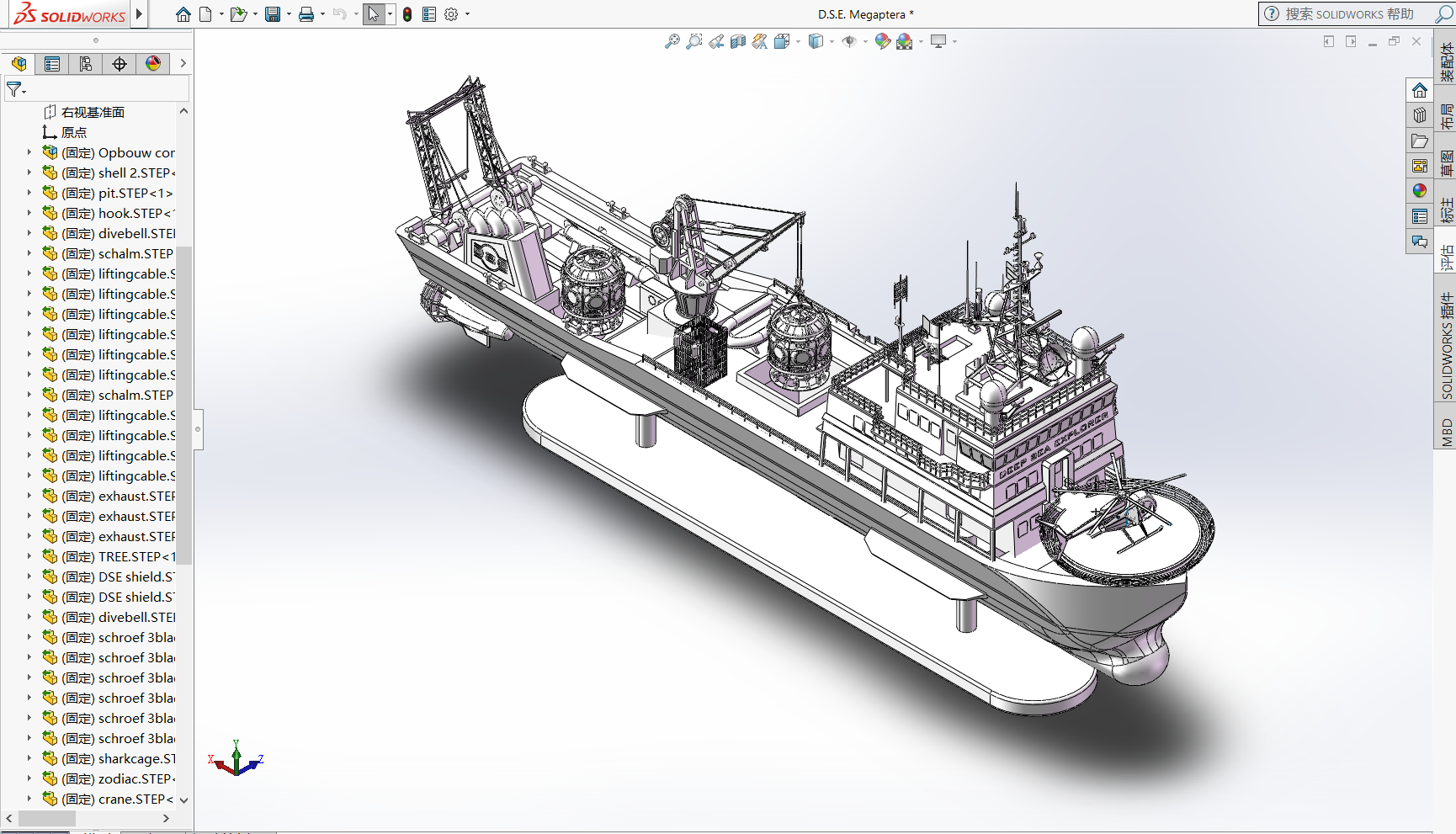 轮船图纸模型 工程图纸 3D模型 1/50船模图纸 stp stl - 图1