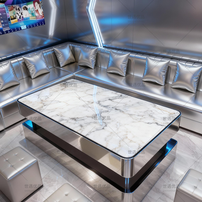KTV茶几专用岩板不锈钢桌酒吧会所大厅轻奢桌子包厢卡座定制,淘宝优惠券,粉丝福利购,淘宝优惠卷