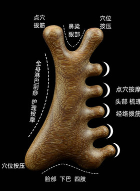 头皮疏通经络梳多功能鼻梁按摩器