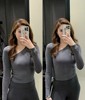 SoftRibed asymmetric off-shoulder ribbed long-sleeve T