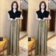 Feifei sleeve trousers ຂາກວ້າງເທິງສອງຊຸດ