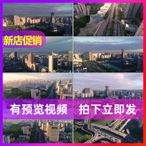 Hangzhou District aerial photo of 4k original middle river Elevated West Lake Culture Plaza Wueringmen Canal Real beat video material