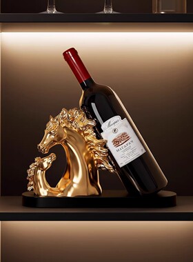 轻奢马到成功红酒架马摆件摆件