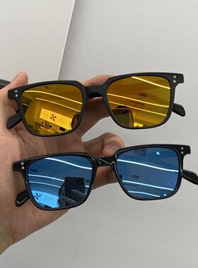 方框墨镜防紫外线凹造型复古男女