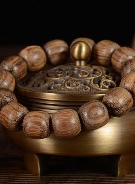 巴布亚奶沉香木手串佛珠念珠手链招桃花冷门文玩把件档位珠保平安