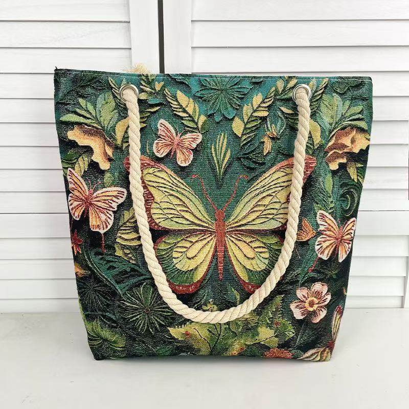 双面金丝刺绣可爱兔子单肩帆布包手拎外出大容量手提包学习补习袋,淘宝优惠券,粉丝福利购,淘宝优惠卷