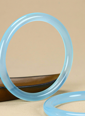 天然玉髓6mm美人条女冰种玉镯子