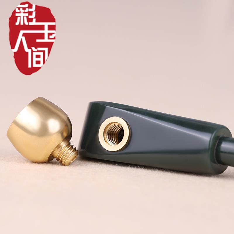 天然和田玉青玉烟嘴玉石烟斗旱烟嘴收藏品玉器仿古文玩 - 图1