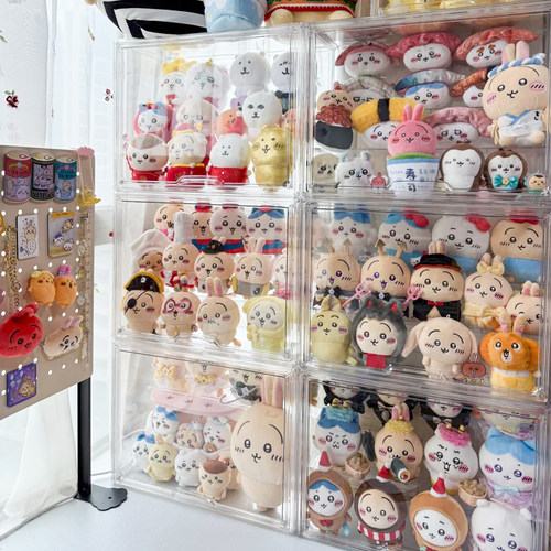 chiikawa公仔玩偶展示盒小八乌萨奇挂件收纳盒阶梯亚克力展示架 - 图2