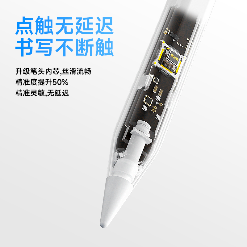 酷士达适用苹果电容笔iPad触屏笔防误触压感applepencil一二Pro平板11代A16触控笔air耐磨10笔尖2025款手写笔