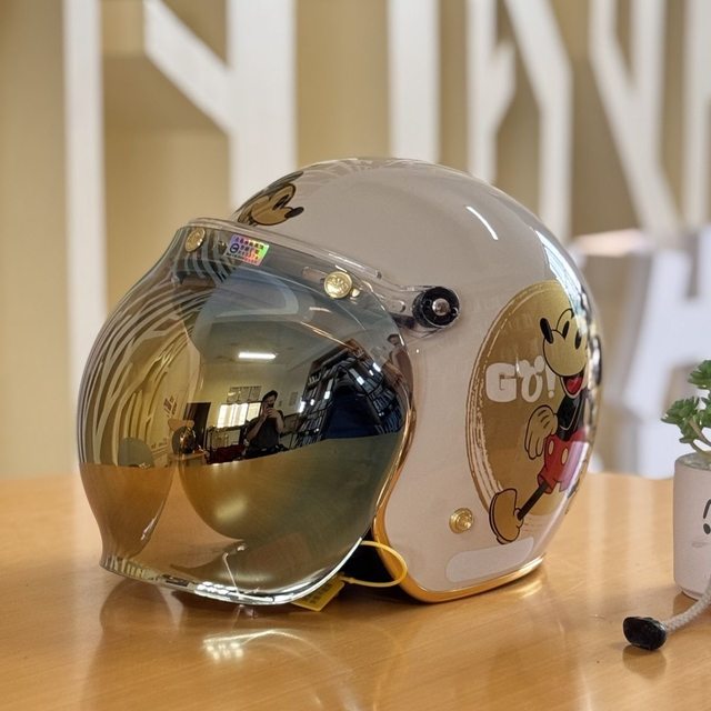 EVO Mickey electric car helmet Disney retro motorcycle parent-child 3/4 winter four-three helmets for men and women 3C