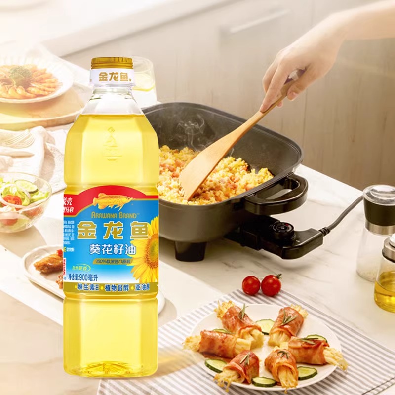 金龙鱼自然葵香葵花籽油900ml/瓶炒菜烹饪食用油小瓶家用官方正品