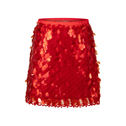 【XIAOLI筱李】2025新年战袍红色仿水晶钉珠派对女士闪片礼服短裙 - 图3