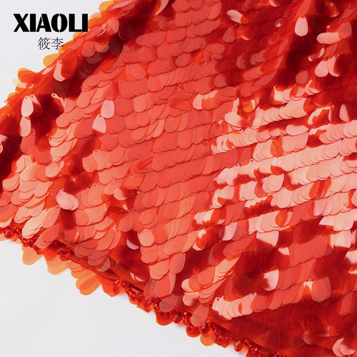 【XIAOLI筱李】2025新年战袍红色仿水晶钉珠派对女士闪片礼服短裙 - 图1