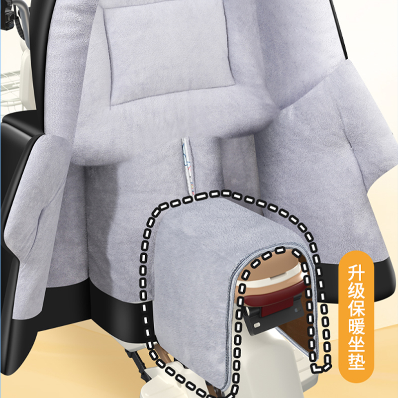 电动车后座挡风被成人冬季加绒加厚保暖儿童电瓶车摩托车2025新款 - 图0