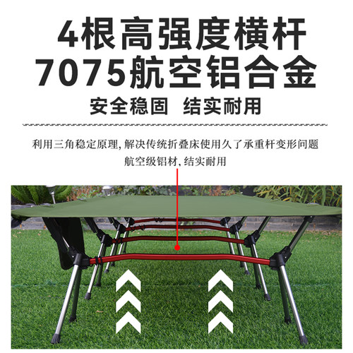 超级流浪者户外行军床超宽80公分轻量化露营折叠床单人午休陪护床 - 图0