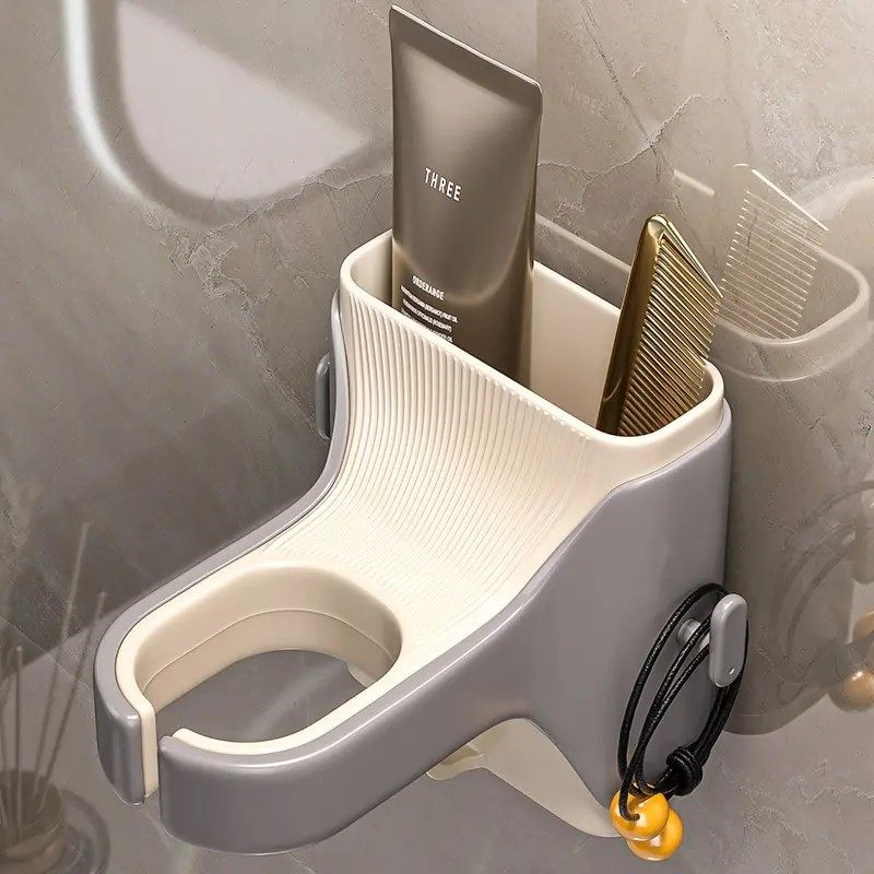 【吹风机支架】美个家吹风机置物架免打孔家用壁挂式浴室上墙实用,淘宝优惠券,粉丝福利购,淘宝优惠卷