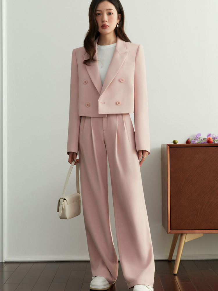 VIVICATHY休闲垂感直筒阔腿裤