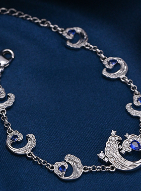 童诗丸子弄潮系列蓝色锆石海洋手链小众轻奢设计感个性百搭