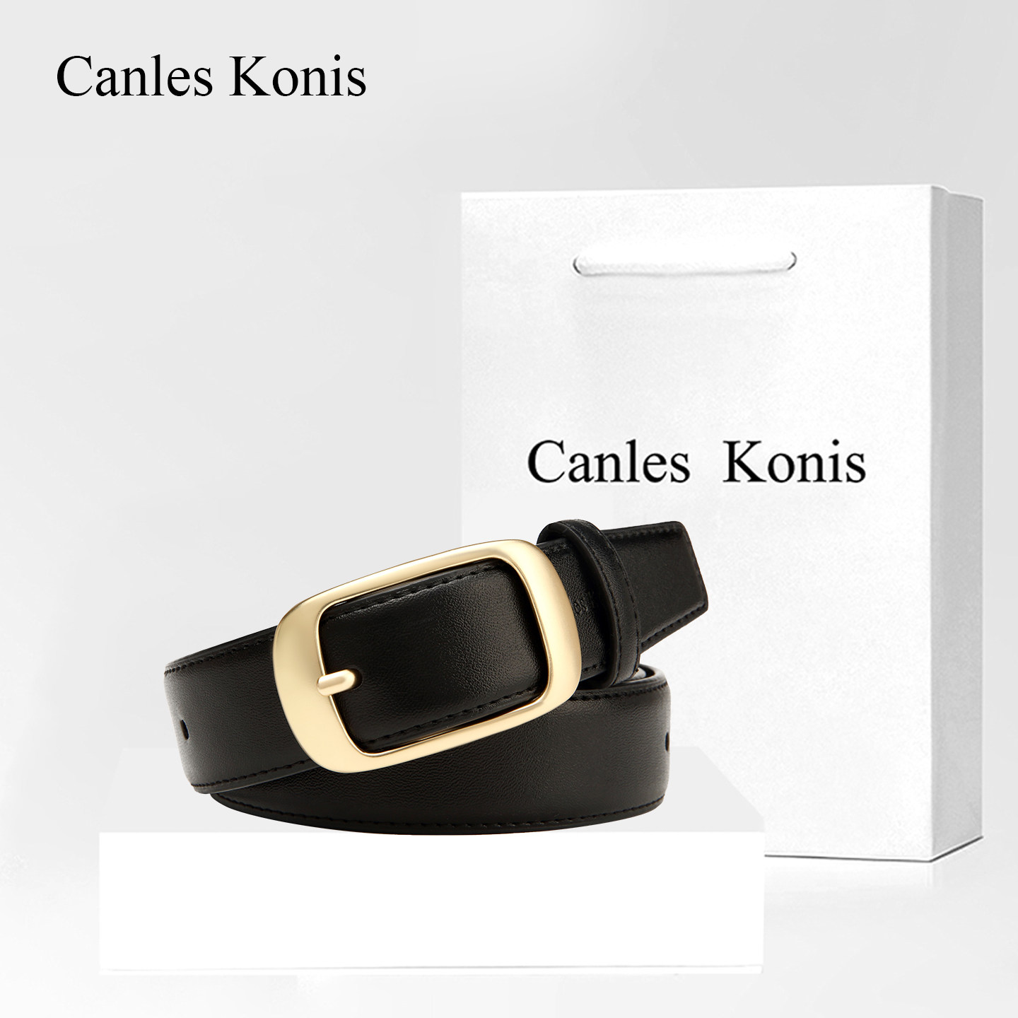 官网Canles Konis牛皮皮带女士腰带女2025新款装饰裤带女配牛仔裤