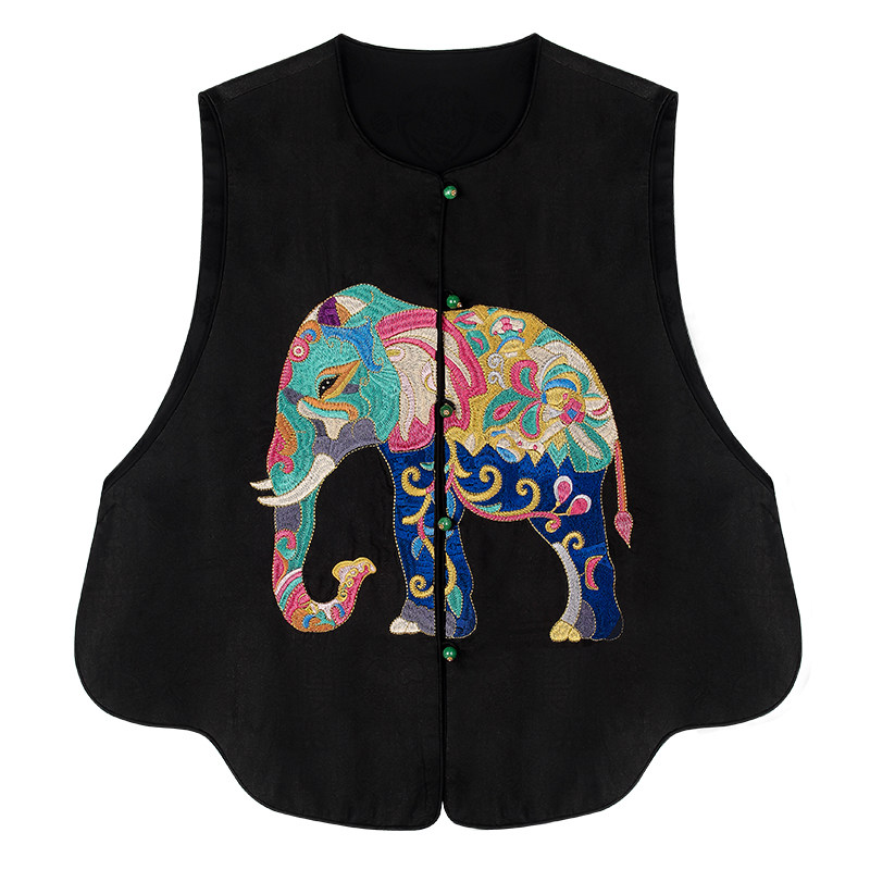 新中式重工刺绣马甲女轻国风坎肩2024夏季高级感高端马夹唐装背心,淘宝优惠券,粉丝福利购,淘宝优惠卷