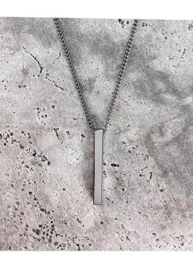 热门经典矩形吊坠项炼男士不锈钢