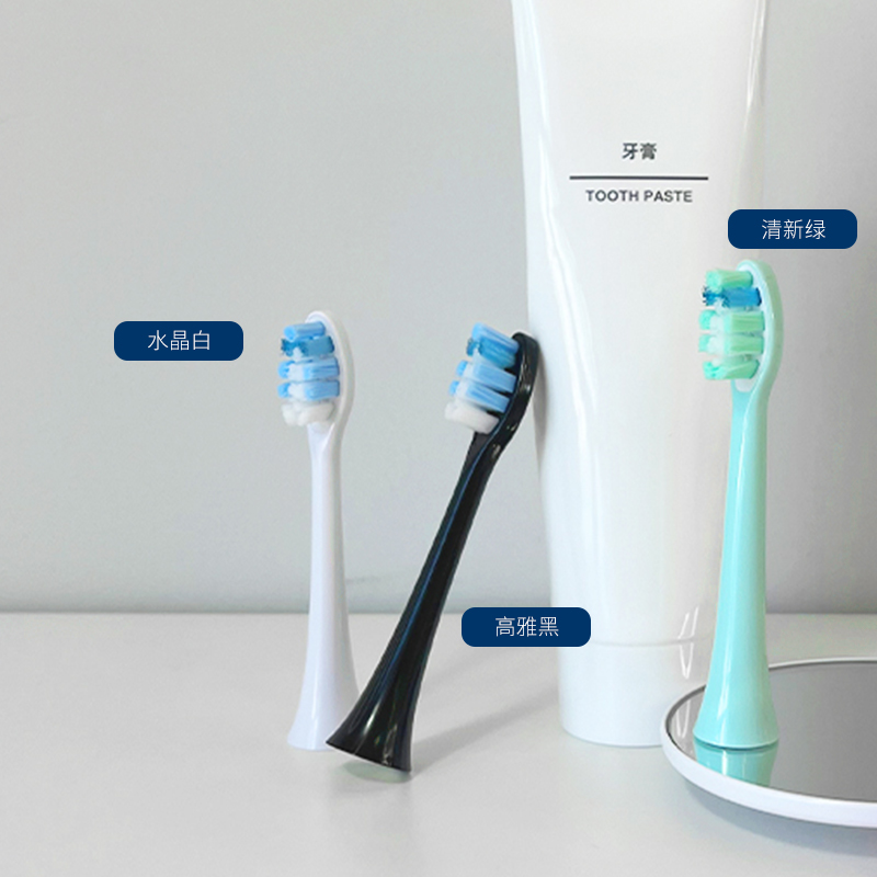 猫二适配于雅澳F8电动牙刷头通用x1por电动牙刷替换头yaao黑/绿色 - 图1