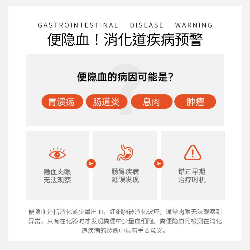 常乐芯粪便大便潜血试纸条肠道化验大便隐血检测试剂盒试纸家用-图0