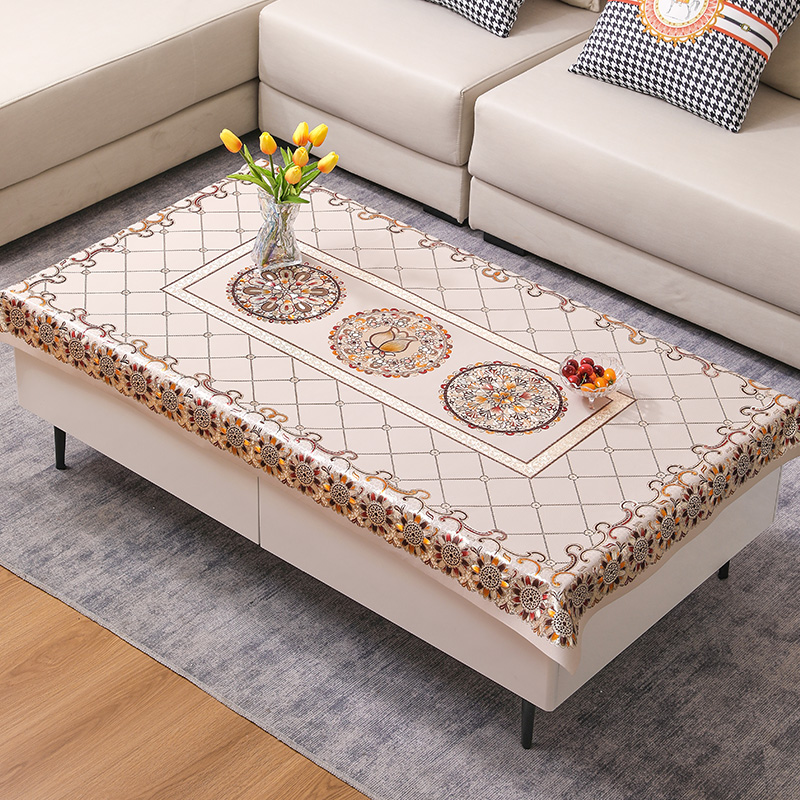 2022新款烫金免洗防油茶几餐桌布 本知桌布