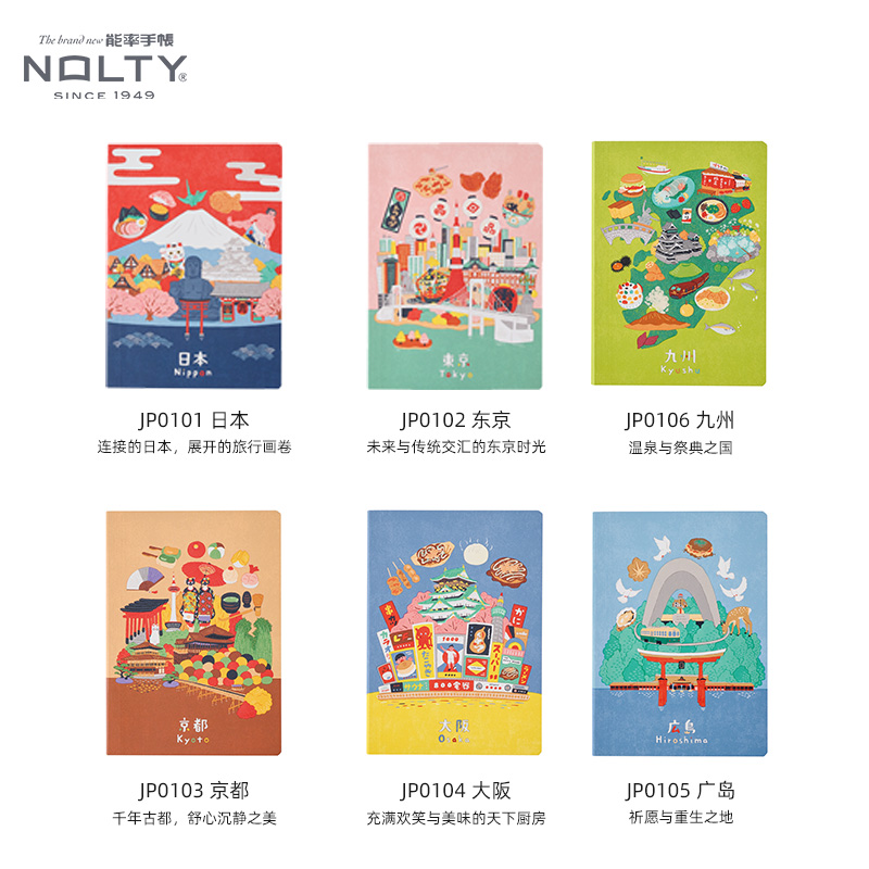 【2025新品】NOLTY能率手帐旅行笔记本A6城市限定款日本东京大阪京都九州广岛记录型格式旅行主题手帐本 - 图3
