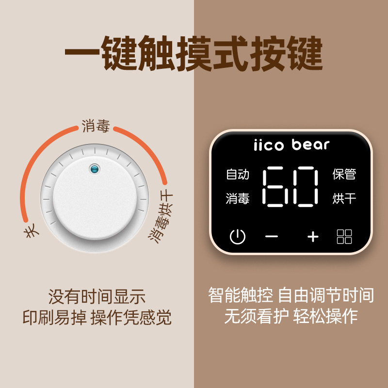 亿可熊奶瓶消毒器带烘干二合一婴儿消毒柜宝宝专用一体蒸汽消毒机