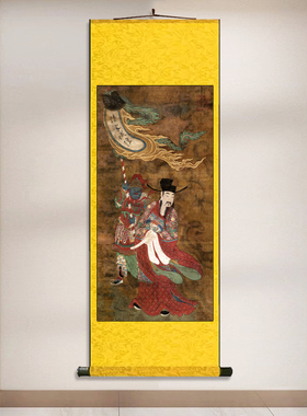 城隍守护城池之神佛像丝绸卷轴画家用寺庙佛堂供奉结缘佛像装饰画