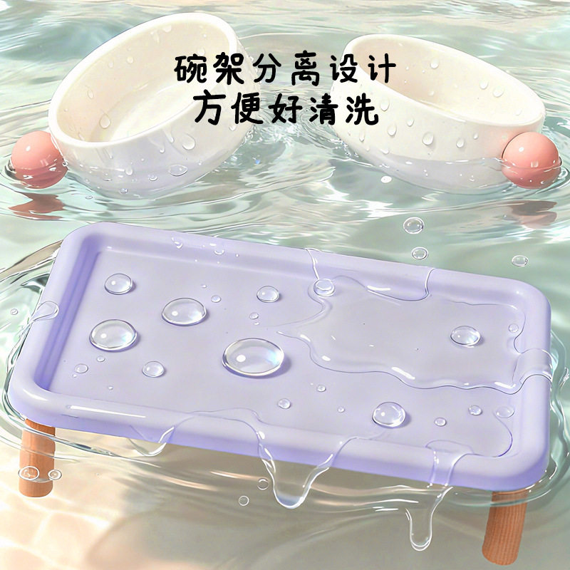 猫咪餐桌陶瓷猫碗猫食盆水碗饭碗粮碗宠物增高架防漏食护颈狗碗架,淘宝优惠券,粉丝福利购,淘宝优惠卷