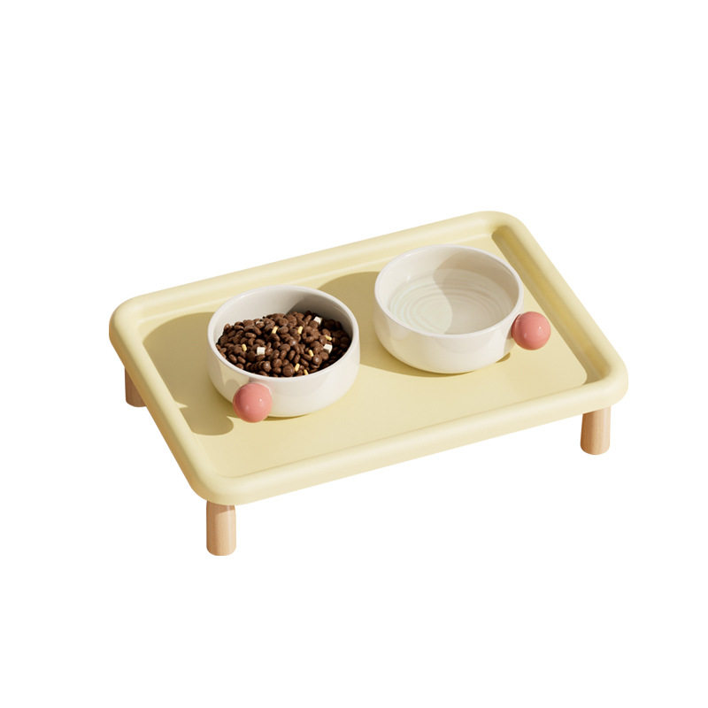 猫咪餐桌陶瓷猫碗猫食盆水碗饭碗粮碗宠物增高架防漏食护颈狗碗架,淘宝优惠券,粉丝福利购,淘宝优惠卷