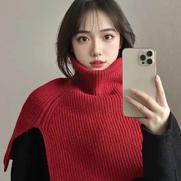 2026韩系套头高领围脖女冬季外搭保暖针织围巾护脖假领子披肩斗篷,淘宝优惠券,粉丝福利购,淘宝优惠卷