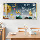 New perpetual calendar crystal porcelain painting wall clock living room clock watch home with calendar luminous silent restaurant quartz clock