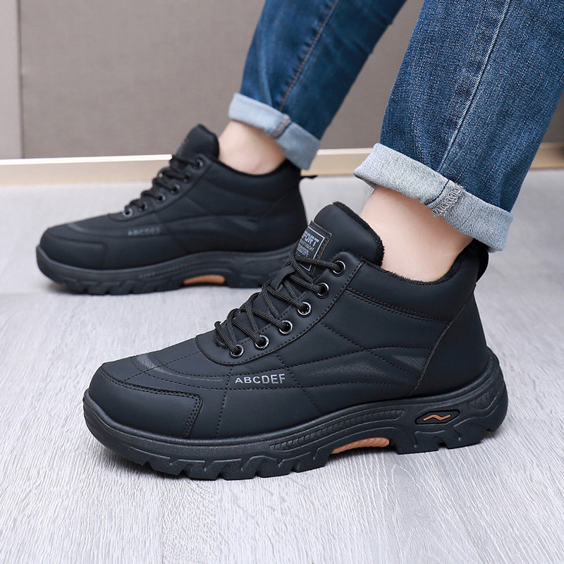 2025新款冬季老北京棉鞋男加绒加厚一脚蹬爸爸棉靴保暖防滑雪地靴,淘宝优惠券,粉丝福利购,淘宝优惠卷