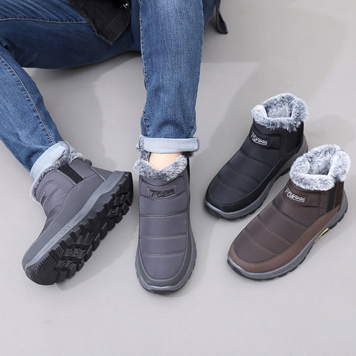 2025冬季新款老北京棉鞋男加绒棉靴加厚防水爸爸鞋保暖防滑大棉鞋 - 图2