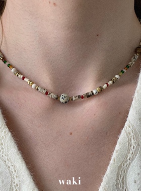 waki 芝麻彗星 Sesame Comet 斑点串珠精致日常串珠项链