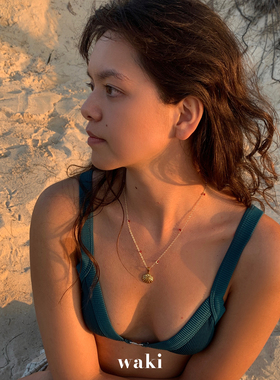 waki 新年限定系列 灵动金色贝壳手工项链吊坠可拆卸