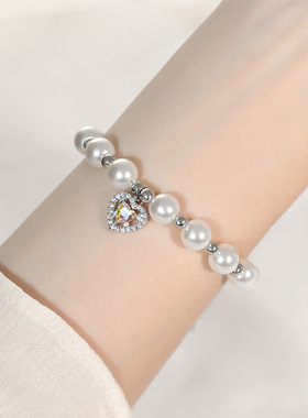 法国CoopKoop甜心公主手链女ins小众设计高级感爱心仿珍珠轻奢百