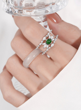 法国coopkoop新款超仙微镶锆石双排指女轻奢小众设计气质百搭