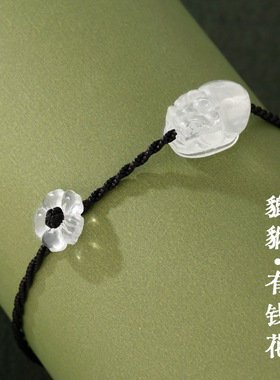 法国CoopKoop有钱花金蟾宝宝手链女复古风小貔貅好寓意极细手绳