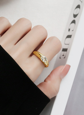 法国coopkoop锆石戒指女新款小众独特食指戒指环轻奢高级感个性